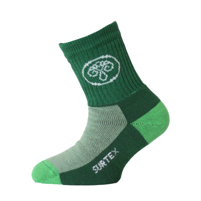 SURTEX DĚTSKÉ Ponožky 80% merino - volný lem zelená