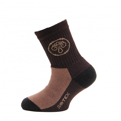 SURTEX DĚTSKÉ Ponožky 80% merino - volný lem hnědá