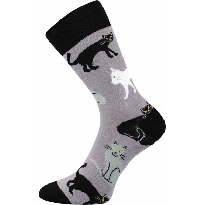 Ponožky Lonka Woodoo MIX D1 kočky - šedá