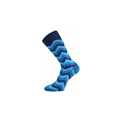 Ponožky Lonka Watt oblekovky klikatice modrá