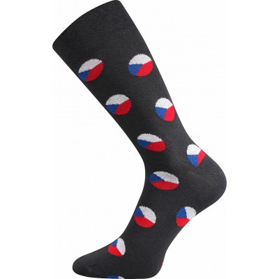 Ponožky Lonka Wearel 016 oblekovky s vlajkami tmavě šedá