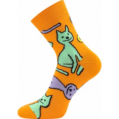 Ponožky Boma Xantipa 69 kočky oranžová